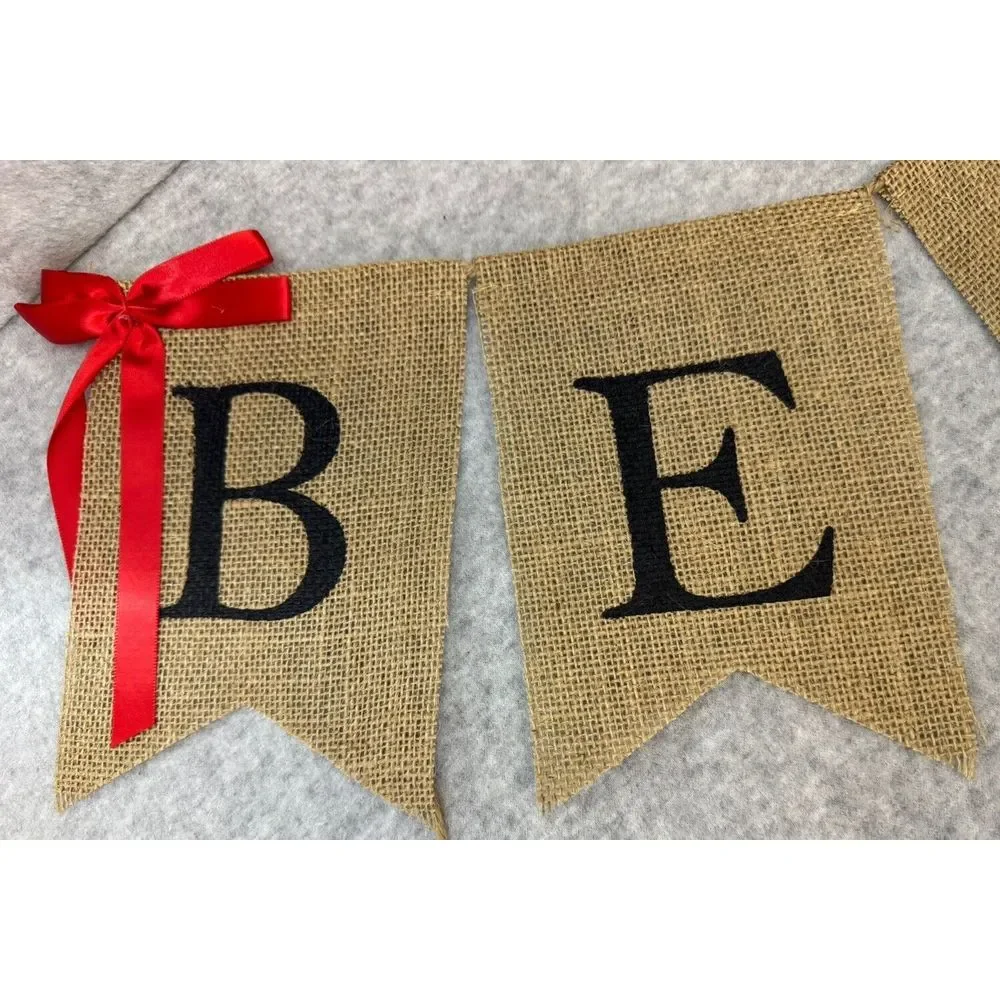 Valentines Day Burlap Banner Be Mine Hanging Banner Multicolor Hearts Banner‎